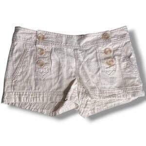NWOT Express Low Rise Beige Tan Linen Blend Shorts 4